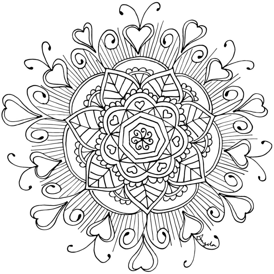 Çocuklar İçin  Yetişkinler için Mandala Boyama Sayfaları 