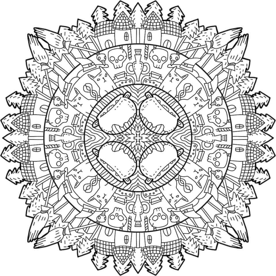 Çocuklar İçin  Yetişkinler için Mandala Boyama Sayfaları 