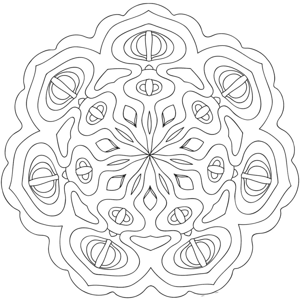 Çocuklar İçin  Yetişkinler için Mandala Boyama Sayfaları 