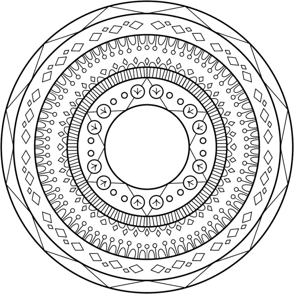 Çocuklar İçin  Yetişkinler için Mandala Boyama Sayfaları 