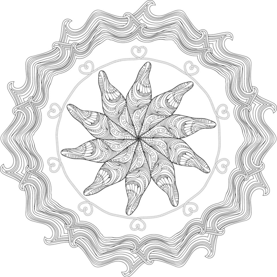Çocuklar İçin  Yetişkinler için Mandala Boyama Sayfaları 