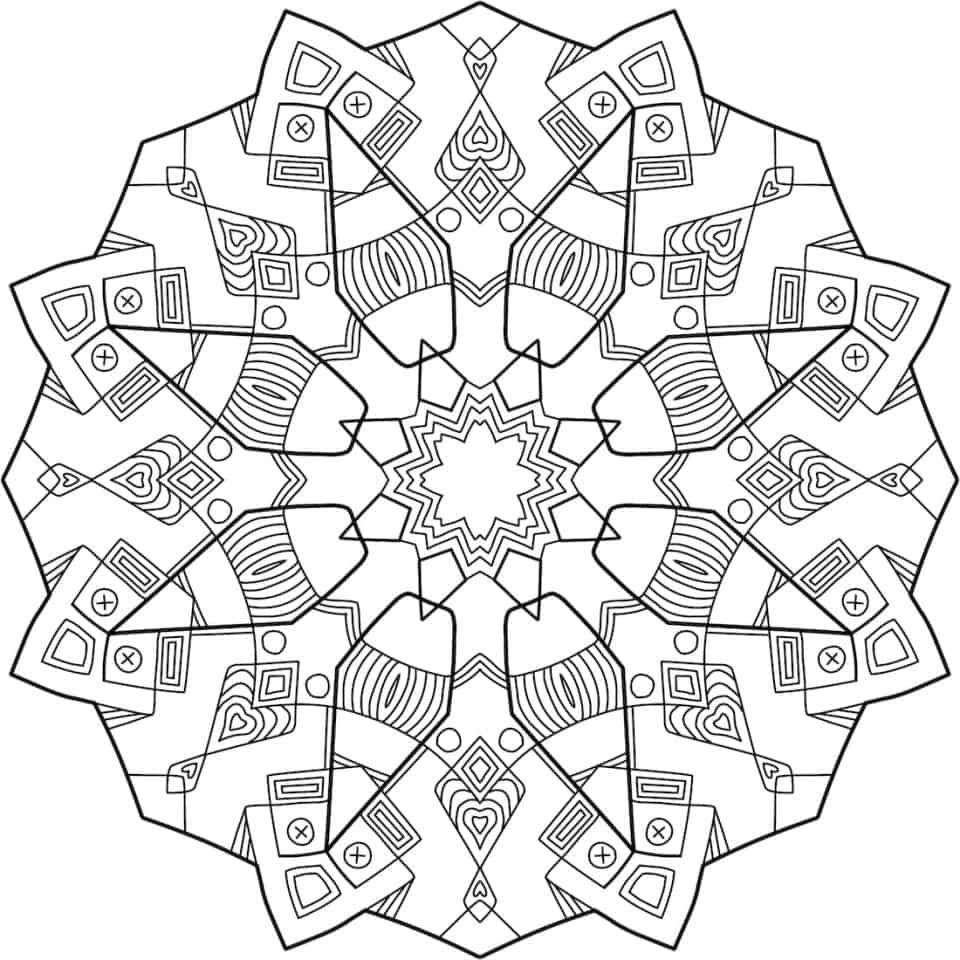 Çocuklar İçin  Yetişkinler için Mandala Boyama Sayfaları 