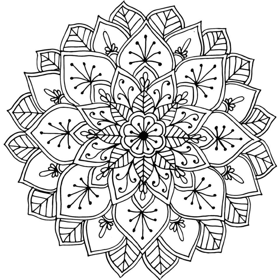 Çocuklar İçin  Yetişkinler için Mandala Boyama Sayfaları 