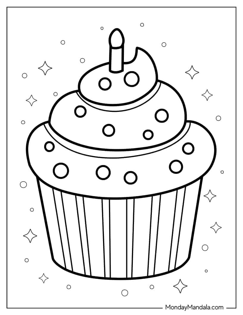 Çocuklar İçin Cup-Cake Boyama Sayfaları 