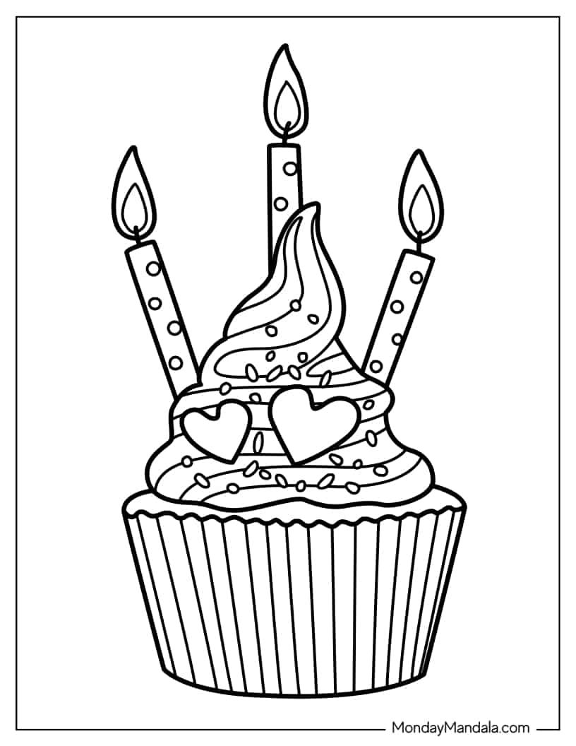 Çocuklar İçin Cup-Cake Boyama Sayfaları 