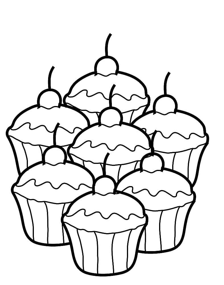 Çocuklar İçin Cup-Cake Boyama Sayfaları 