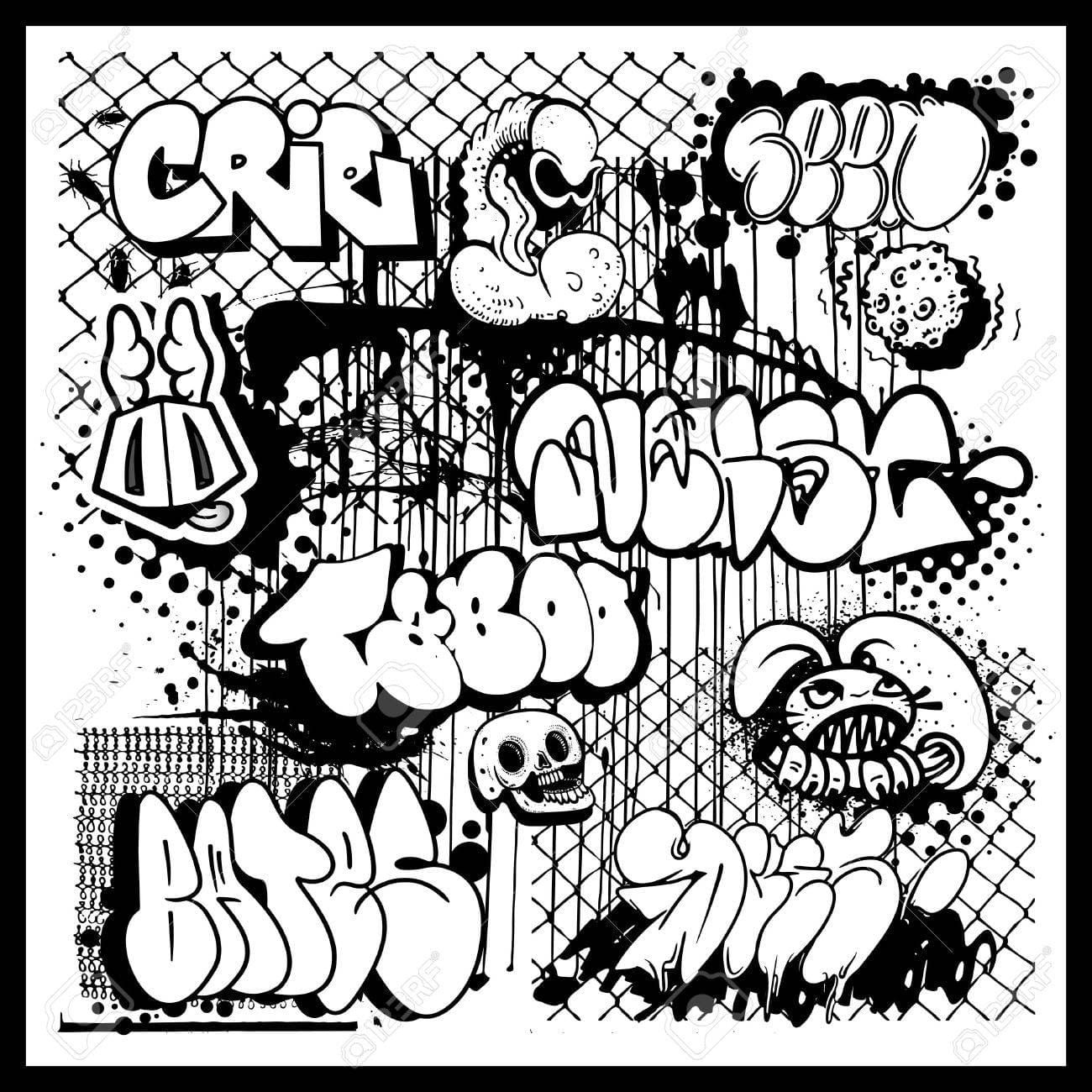 Çocuklar İçin  Grafity Boyama Sayfaları 