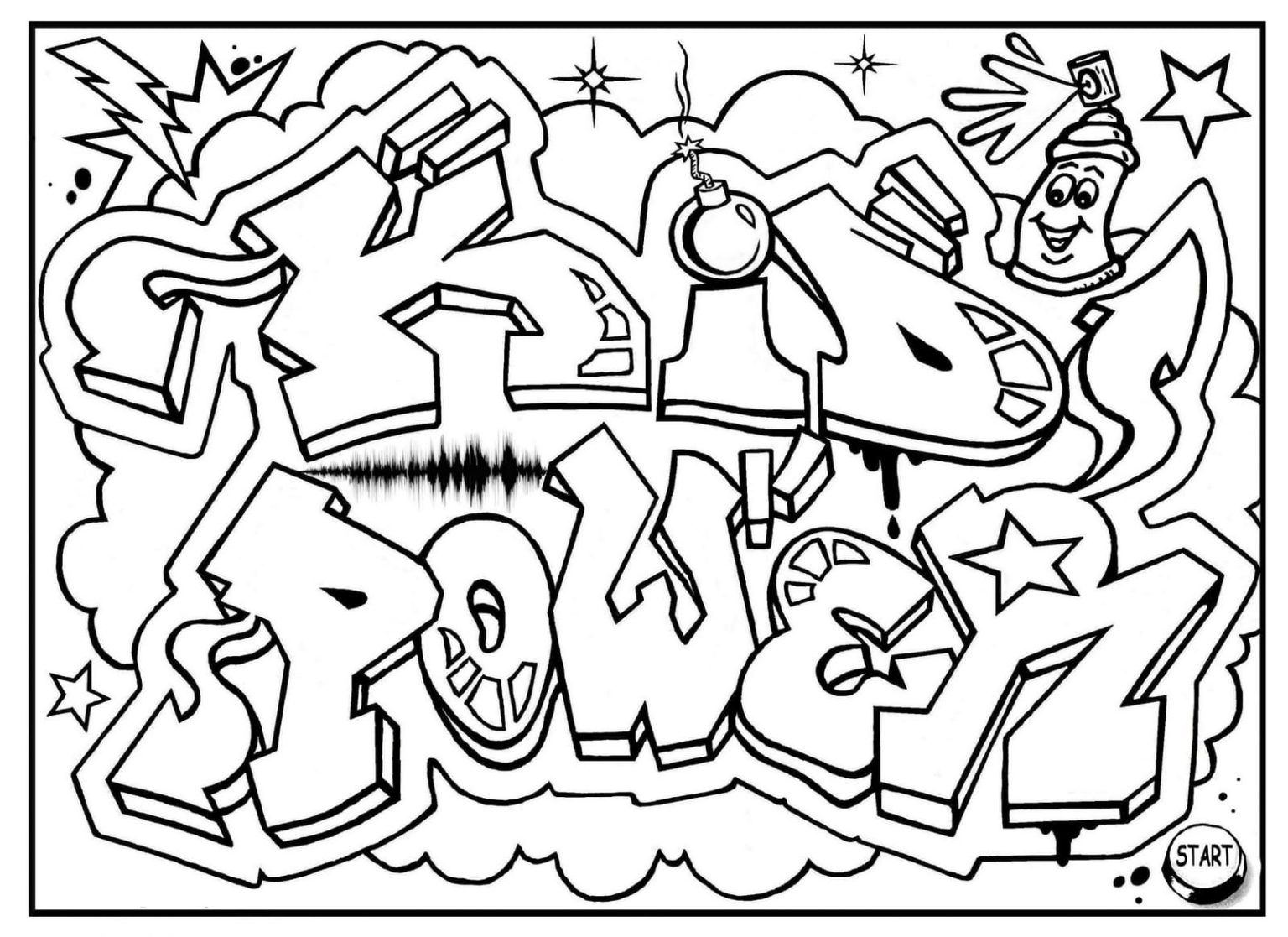 Çocuklar İçin  Grafity Boyama Sayfaları 