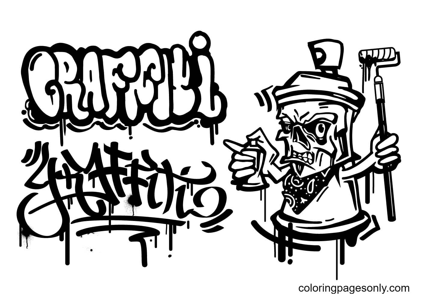 Çocuklar İçin  Grafity Boyama Sayfaları 
