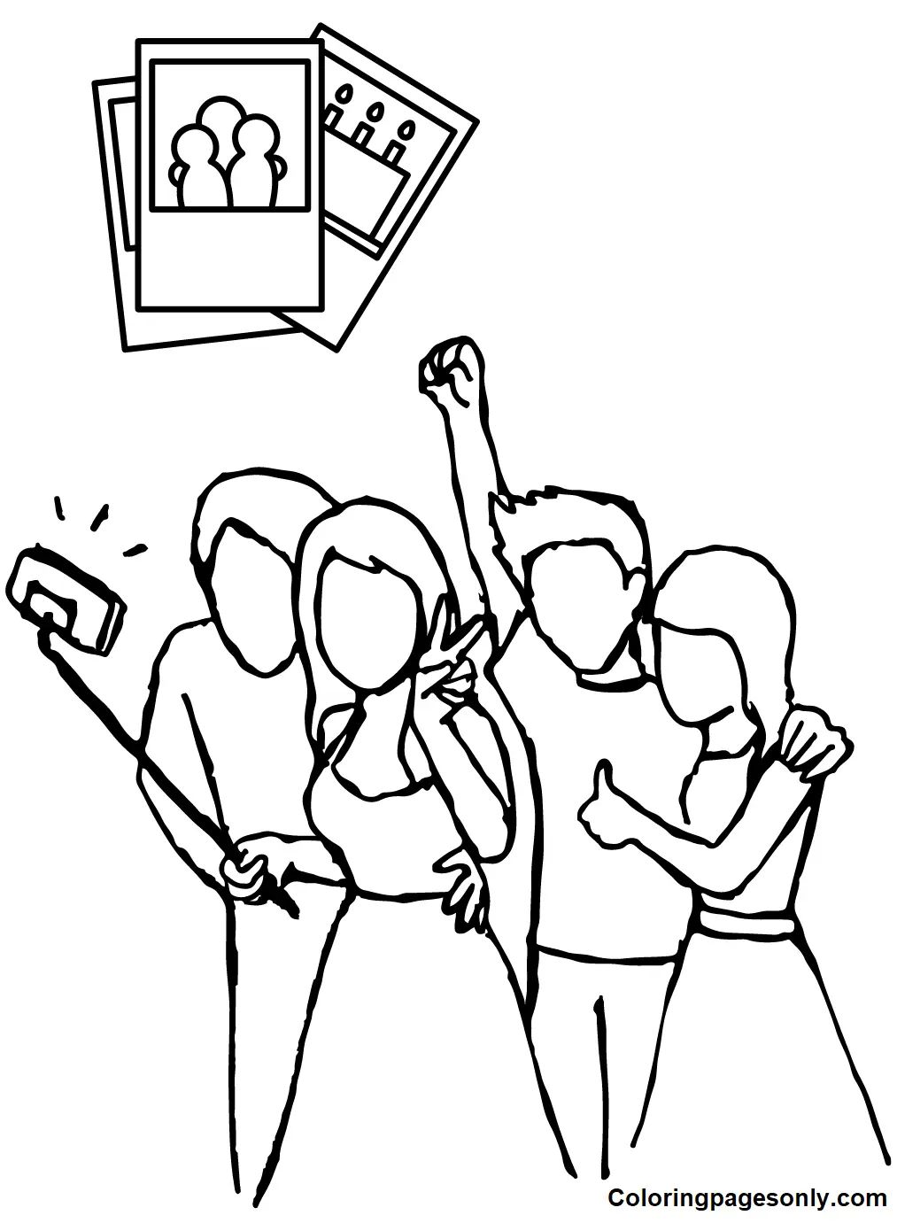 Çocuklar İçin  Selfie Boyama Sayfaları 
