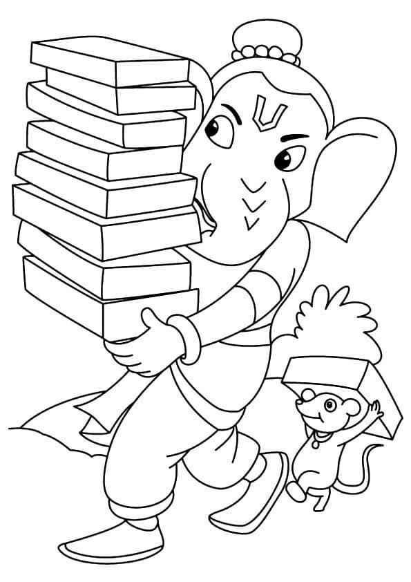 Çocuklar İçin  Ganesha Boyama Sayfaları 