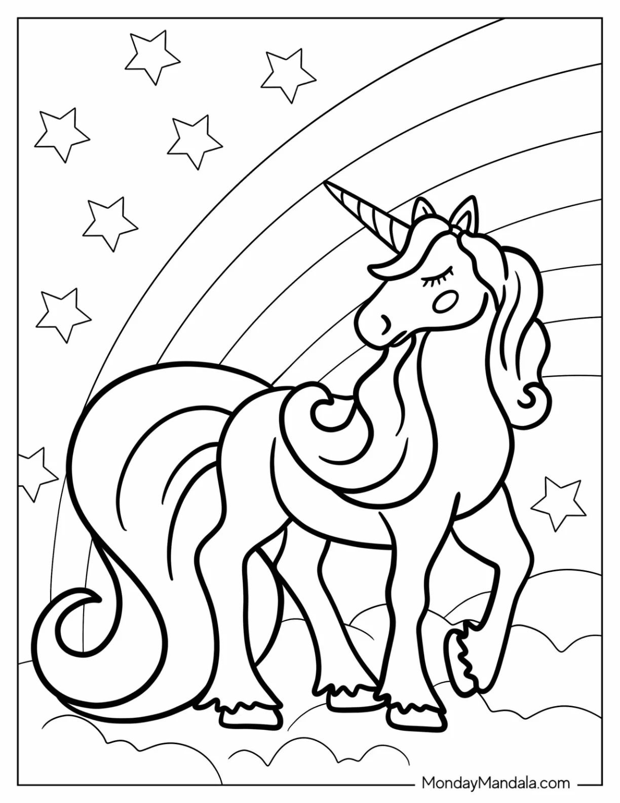 Çocuklar İçin  Unicorn Boyama Sayfaları 