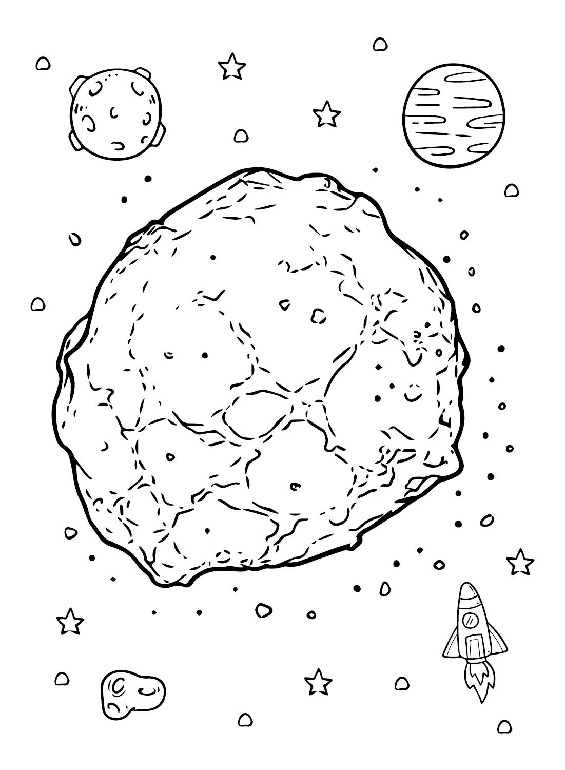 Çocuklar İçin  Astroid Boyama Sayfaları 
