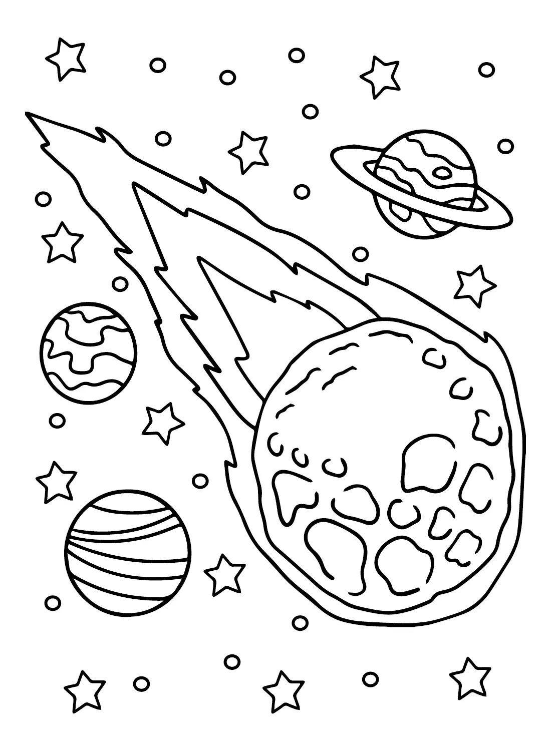Çocuklar İçin  Astroid Boyama Sayfaları 