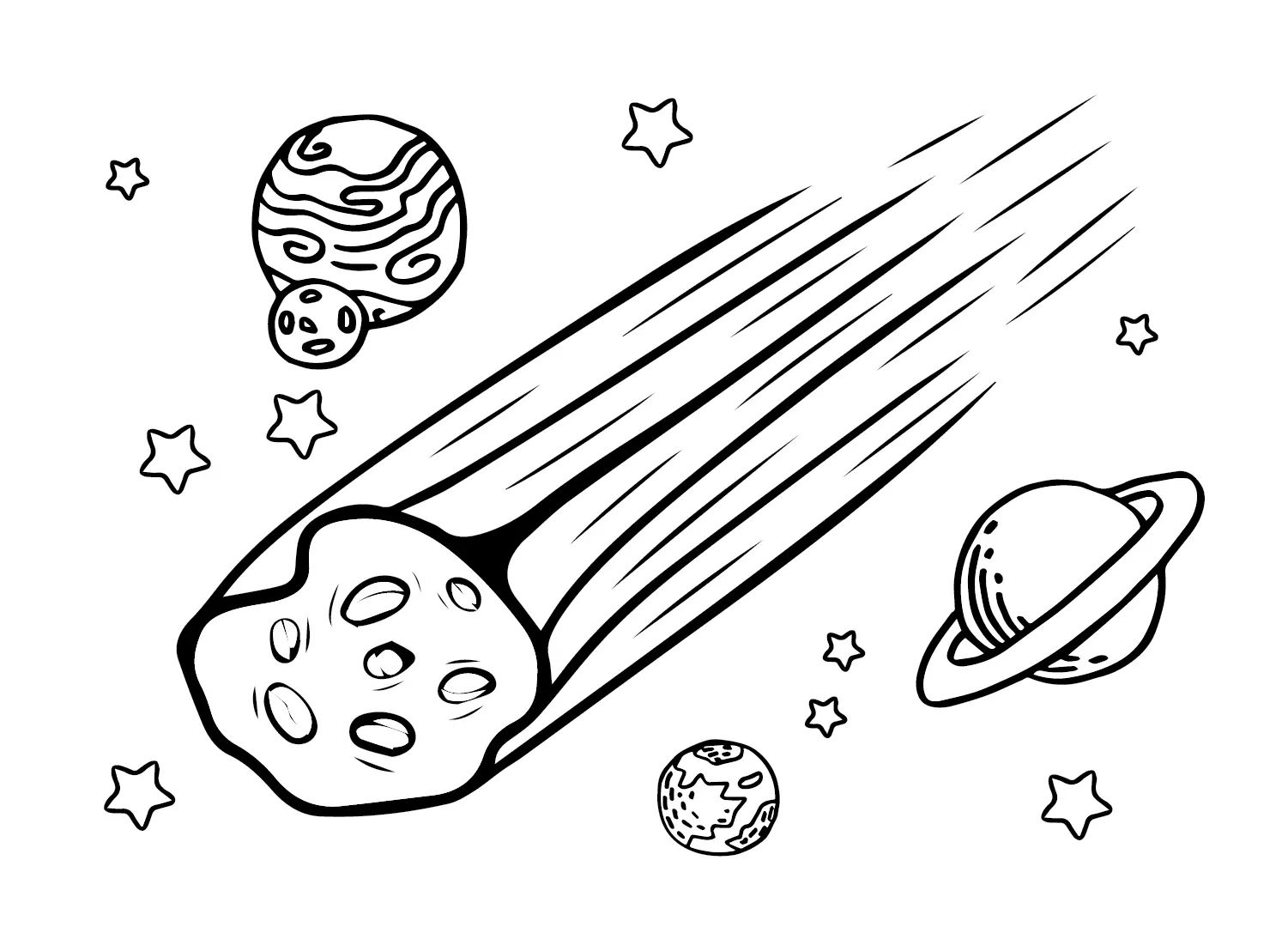 Çocuklar İçin  Astroid Boyama Sayfaları 