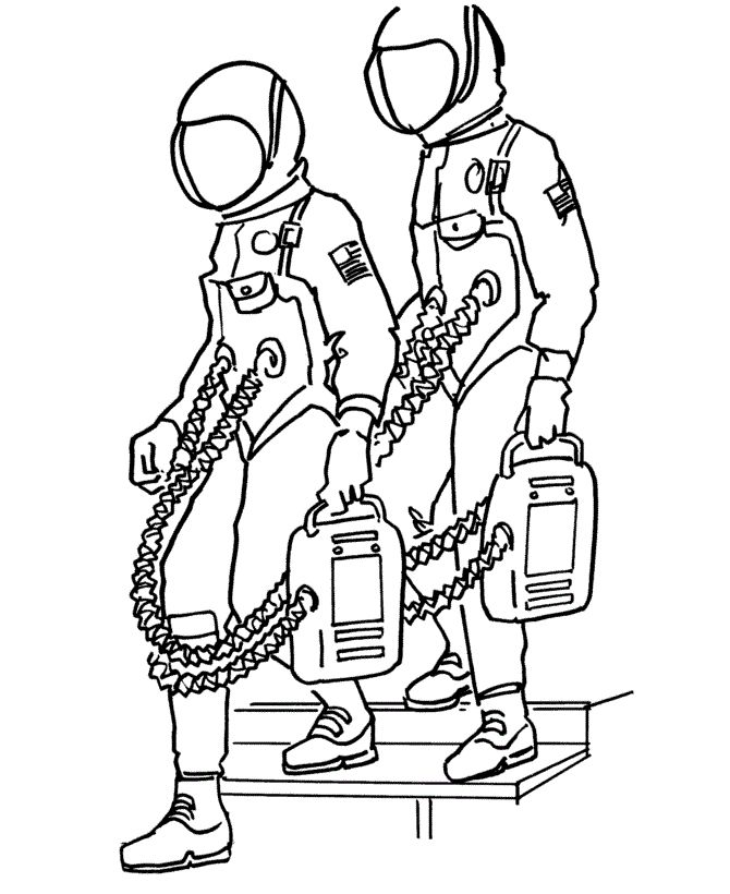 Çocuklar İçin  Astronot Boyama Sayfaları 