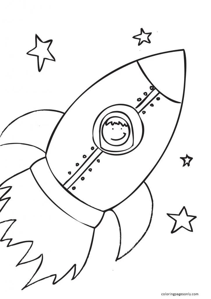 Çocuklar İçin  Astronot Boyama Sayfaları 