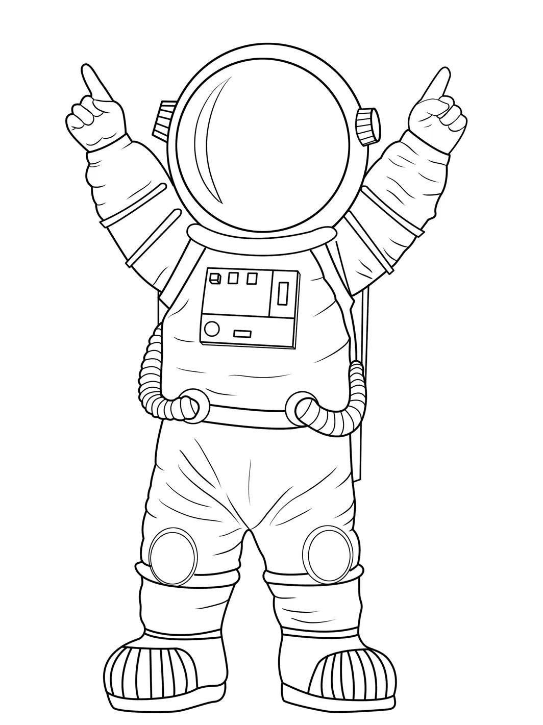 Çocuklar İçin  Astronot Boyama Sayfaları 
