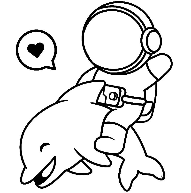 Çocuklar İçin  Astronot Boyama Sayfaları 