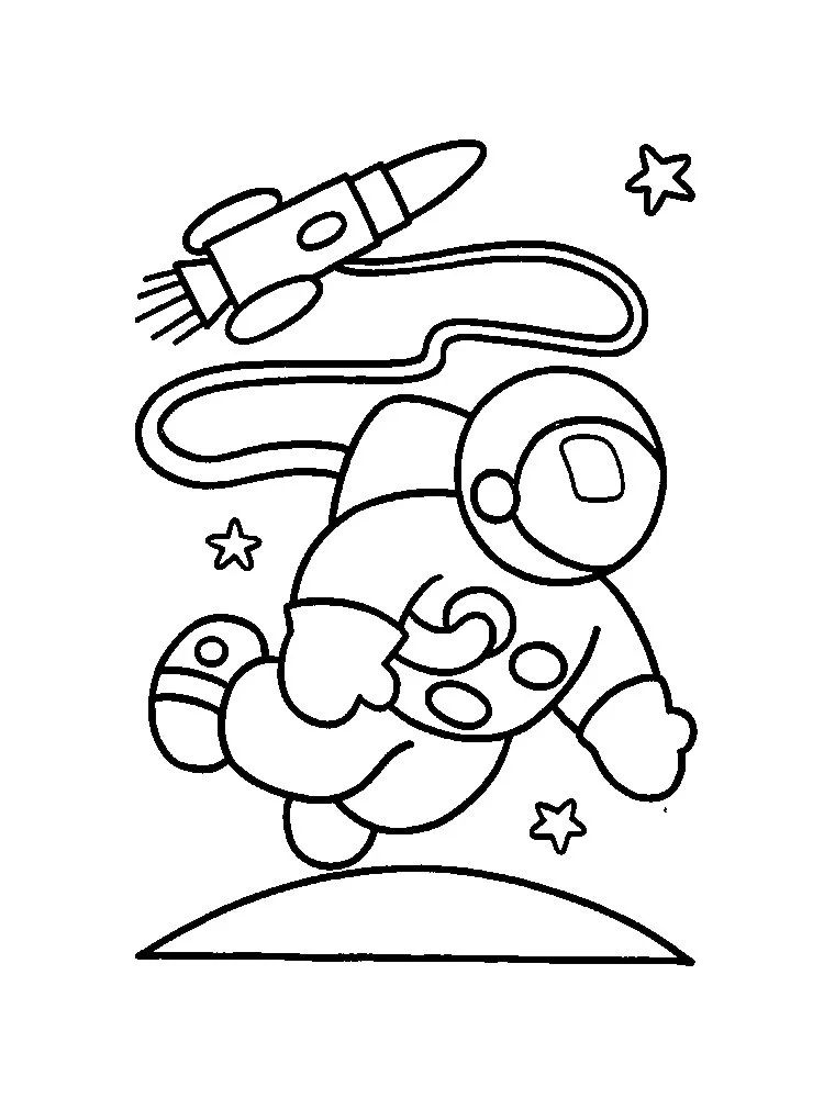 Çocuklar İçin  Astronot Boyama Sayfaları 