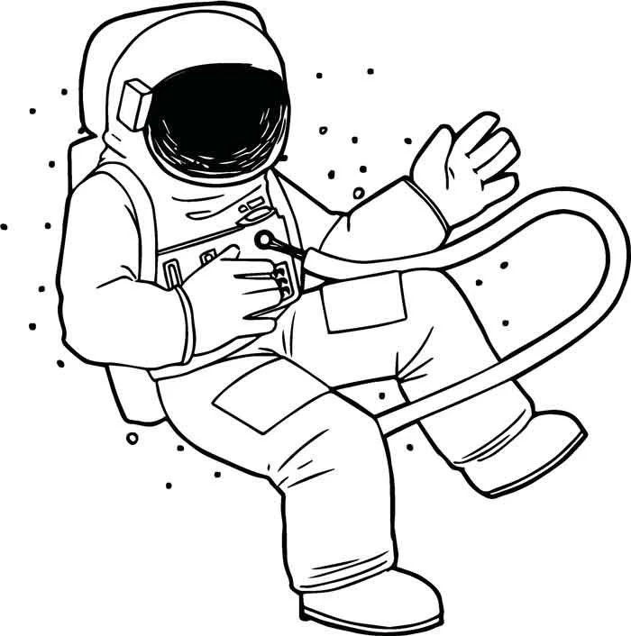 Çocuklar İçin  Astronot Boyama Sayfaları 