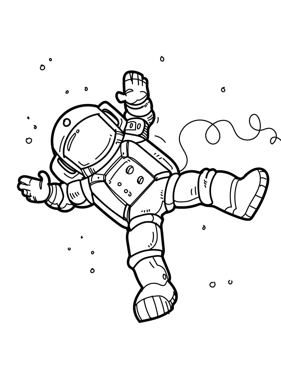 Çocuklar İçin  Astronot Boyama Sayfaları 