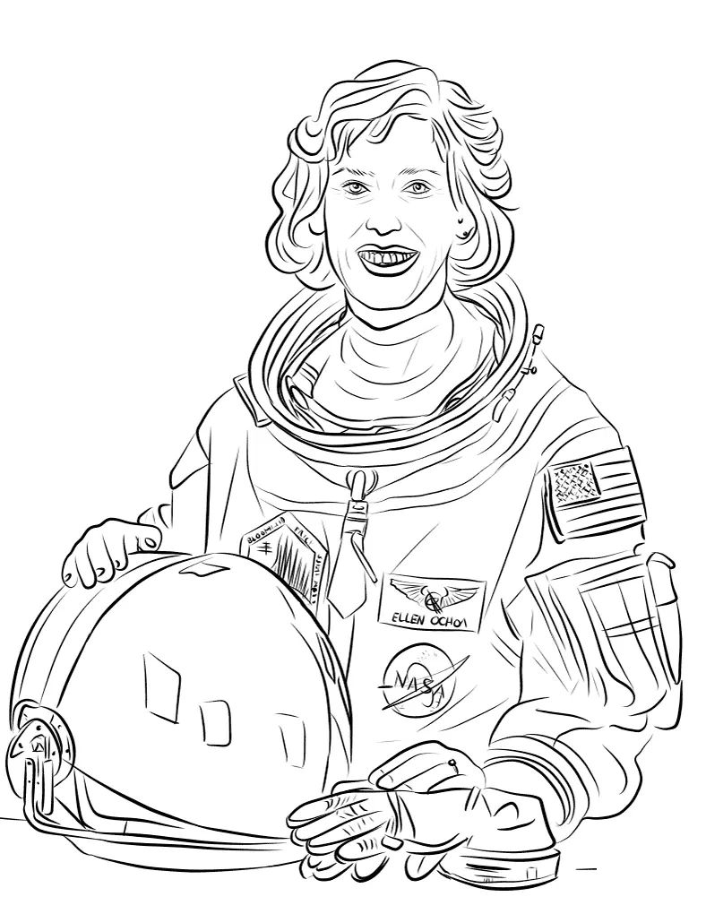 Çocuklar İçin  Astronot Boyama Sayfaları 