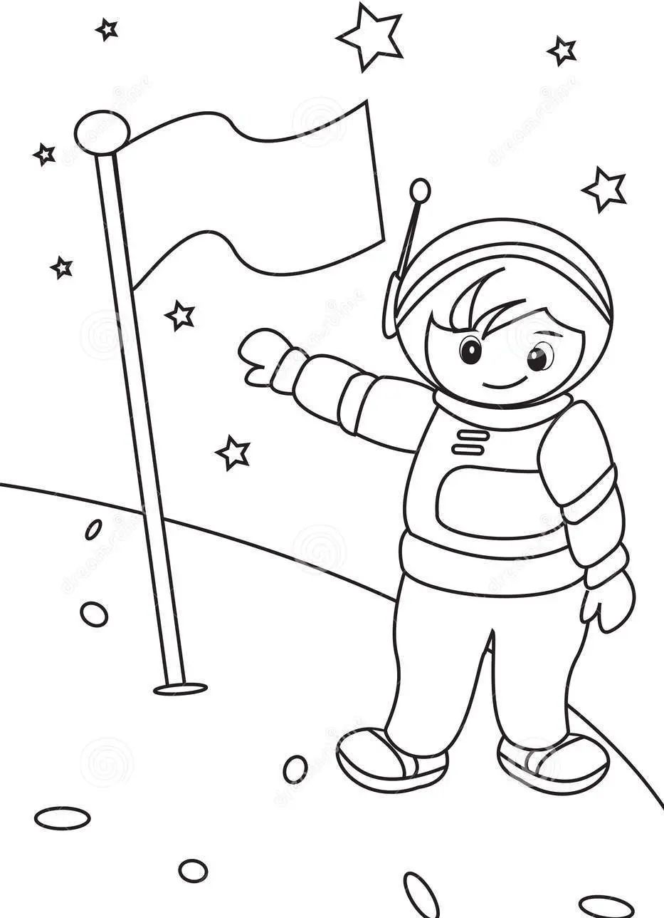 Çocuklar İçin  Astronot Boyama Sayfaları 