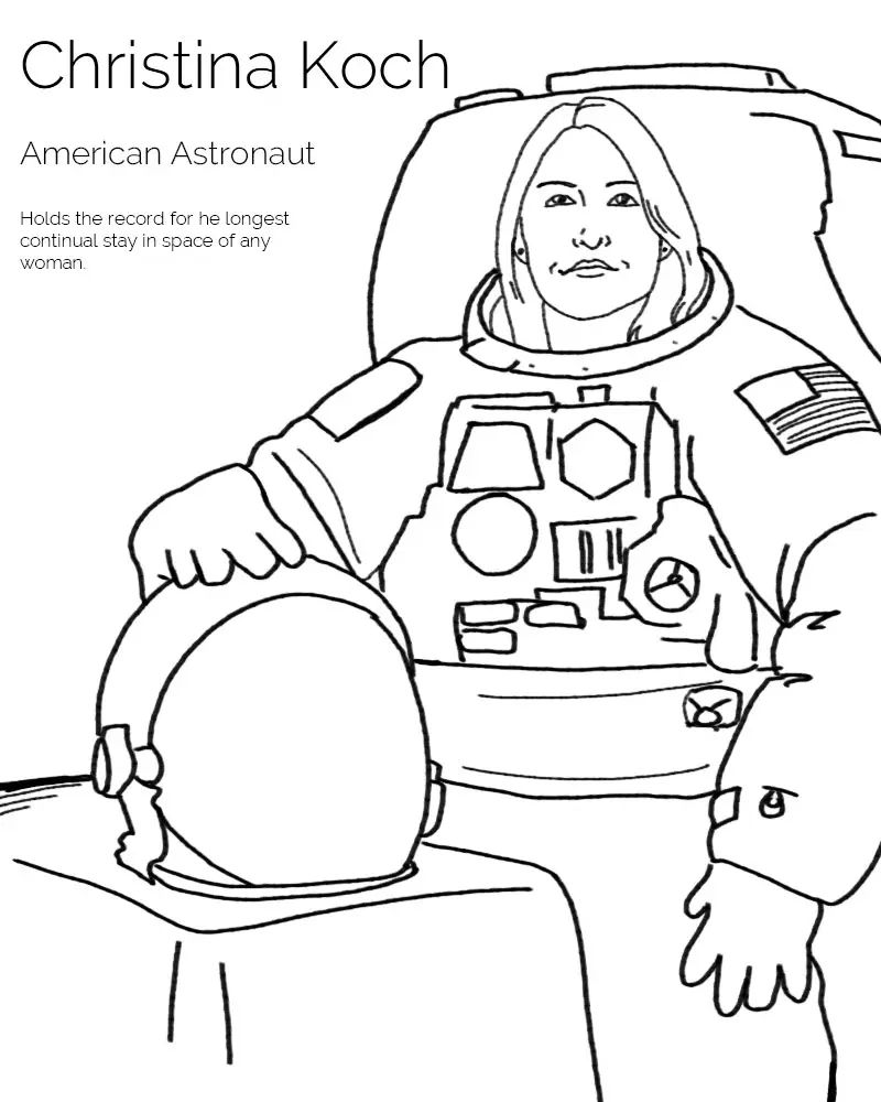 Çocuklar İçin  Astronot Boyama Sayfaları 