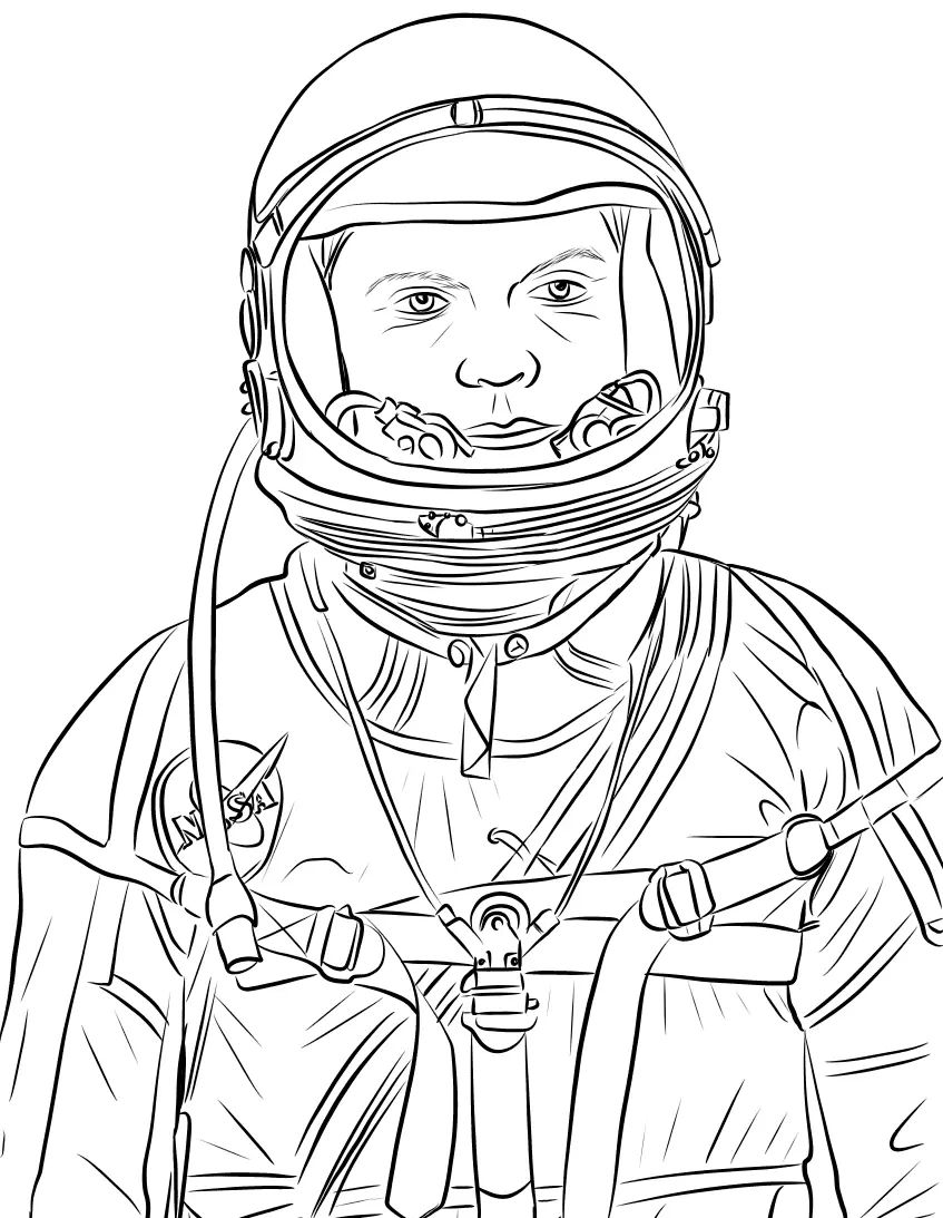 Çocuklar İçin  Astronot Boyama Sayfaları 