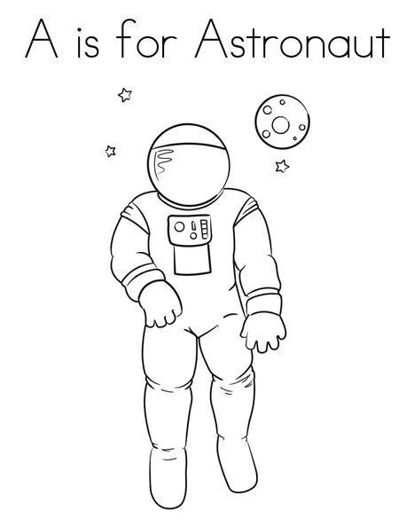 Çocuklar İçin  Astronot Boyama Sayfaları 