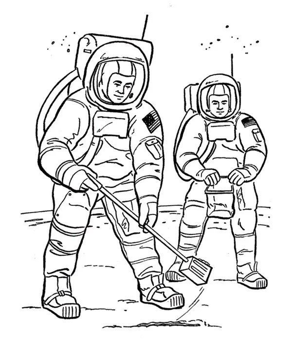Çocuklar İçin  Astronot Boyama Sayfaları 