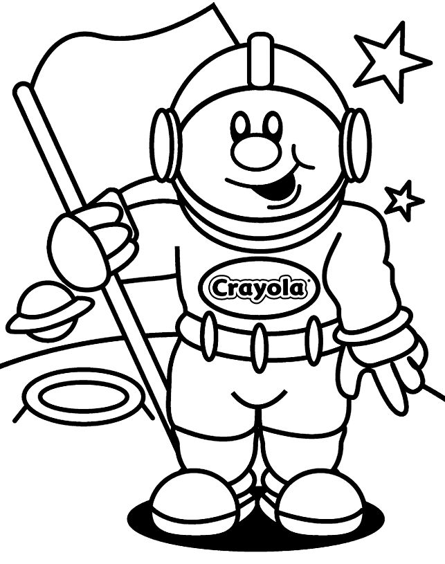 Çocuklar İçin  Astronot Boyama Sayfaları 