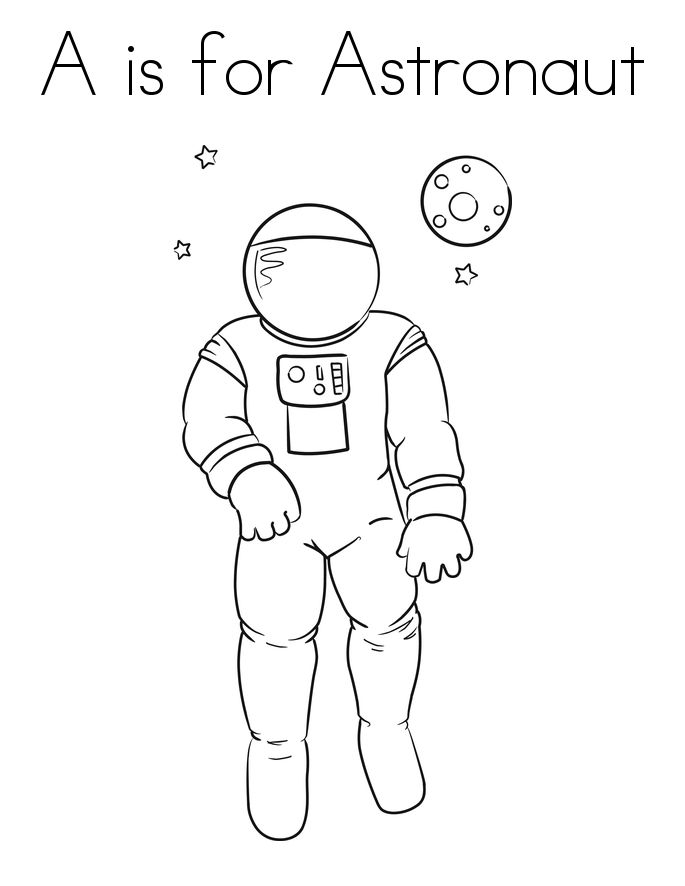 Çocuklar İçin  Astronot Boyama Sayfaları 