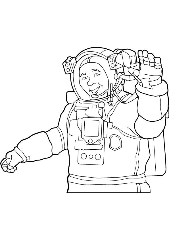 Çocuklar İçin  Astronot Boyama Sayfaları 