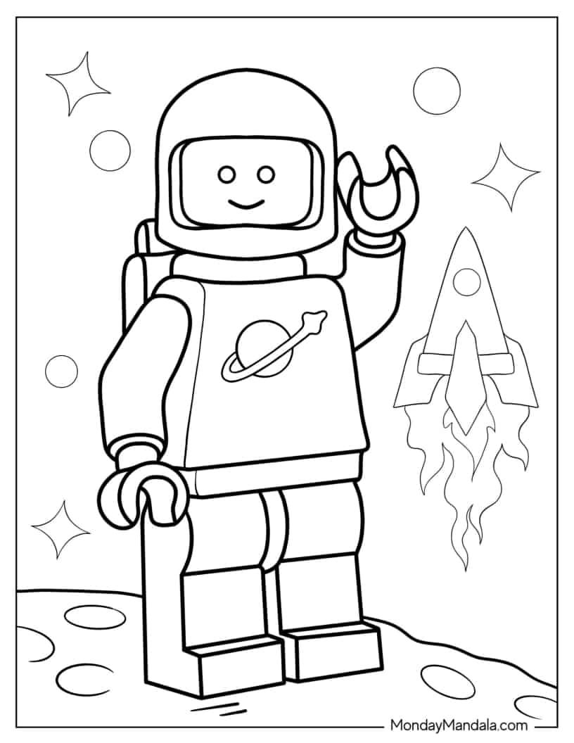 Çocuklar İçin  Astronot Boyama Sayfaları 