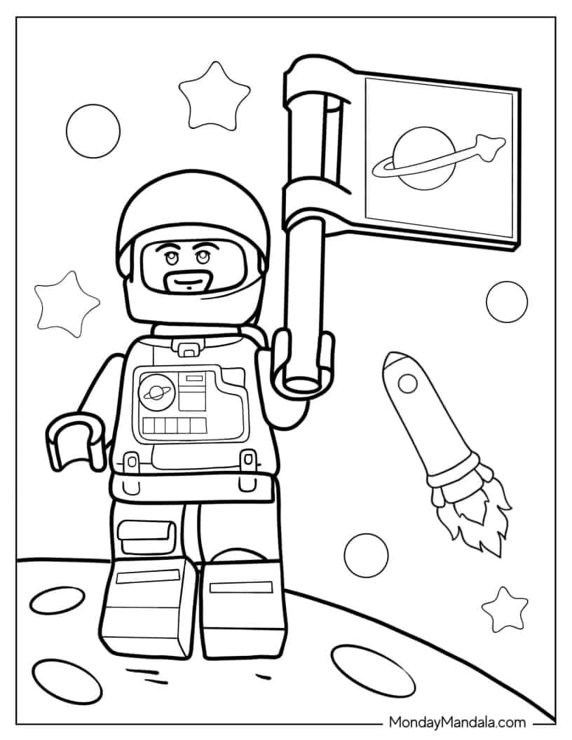 Çocuklar İçin  Astronot Boyama Sayfaları 