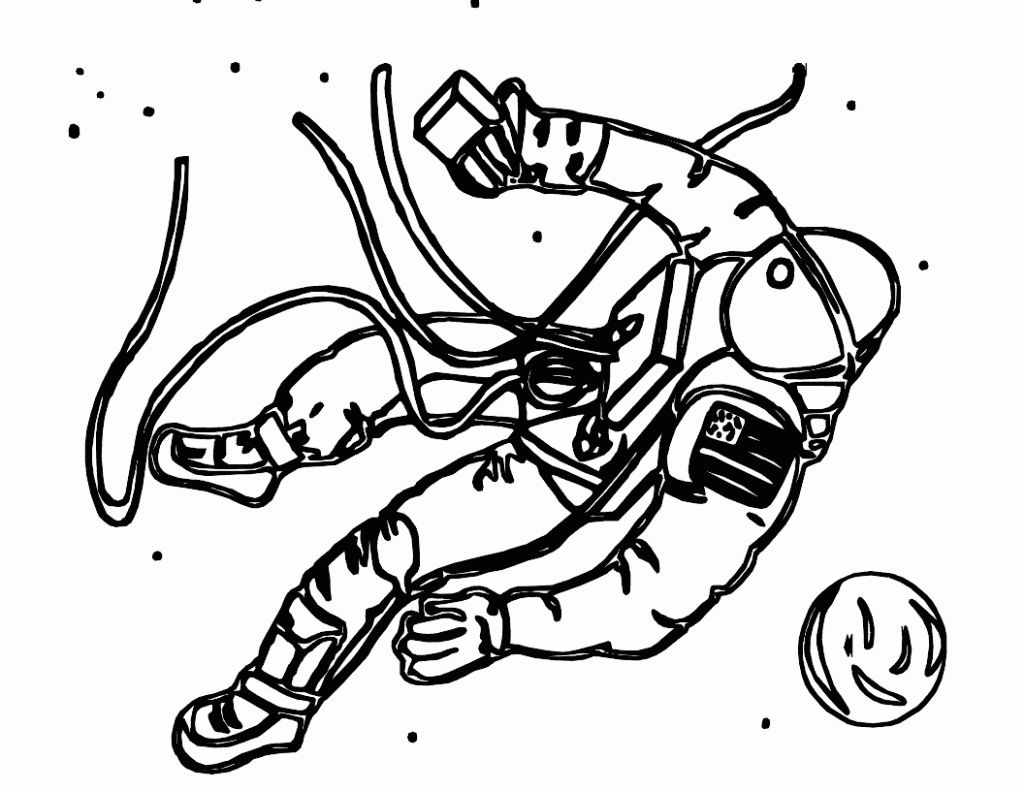 Çocuklar İçin  Astronot Boyama Sayfaları 