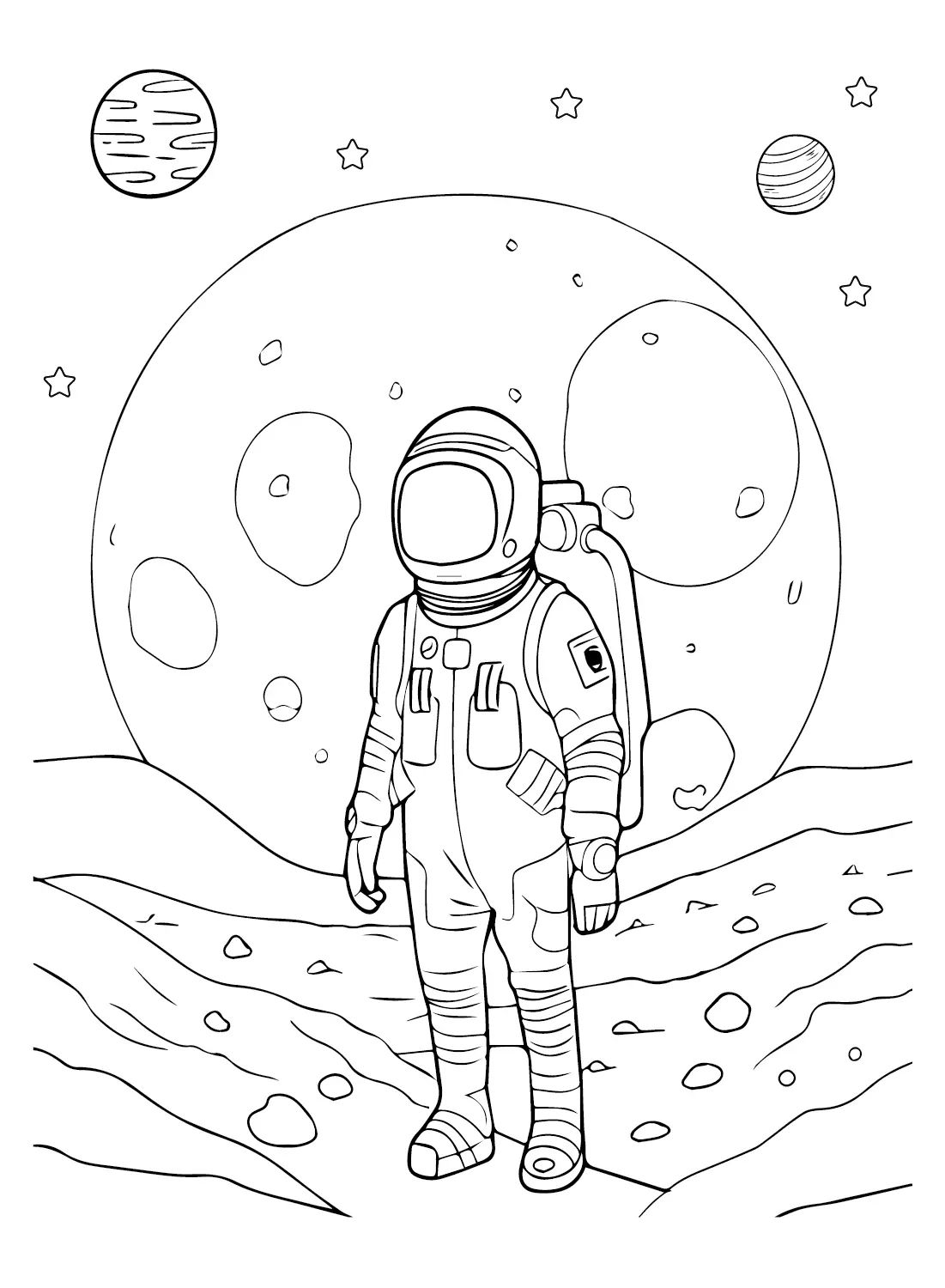 Çocuklar İçin  Mars Boyama Sayfaları 