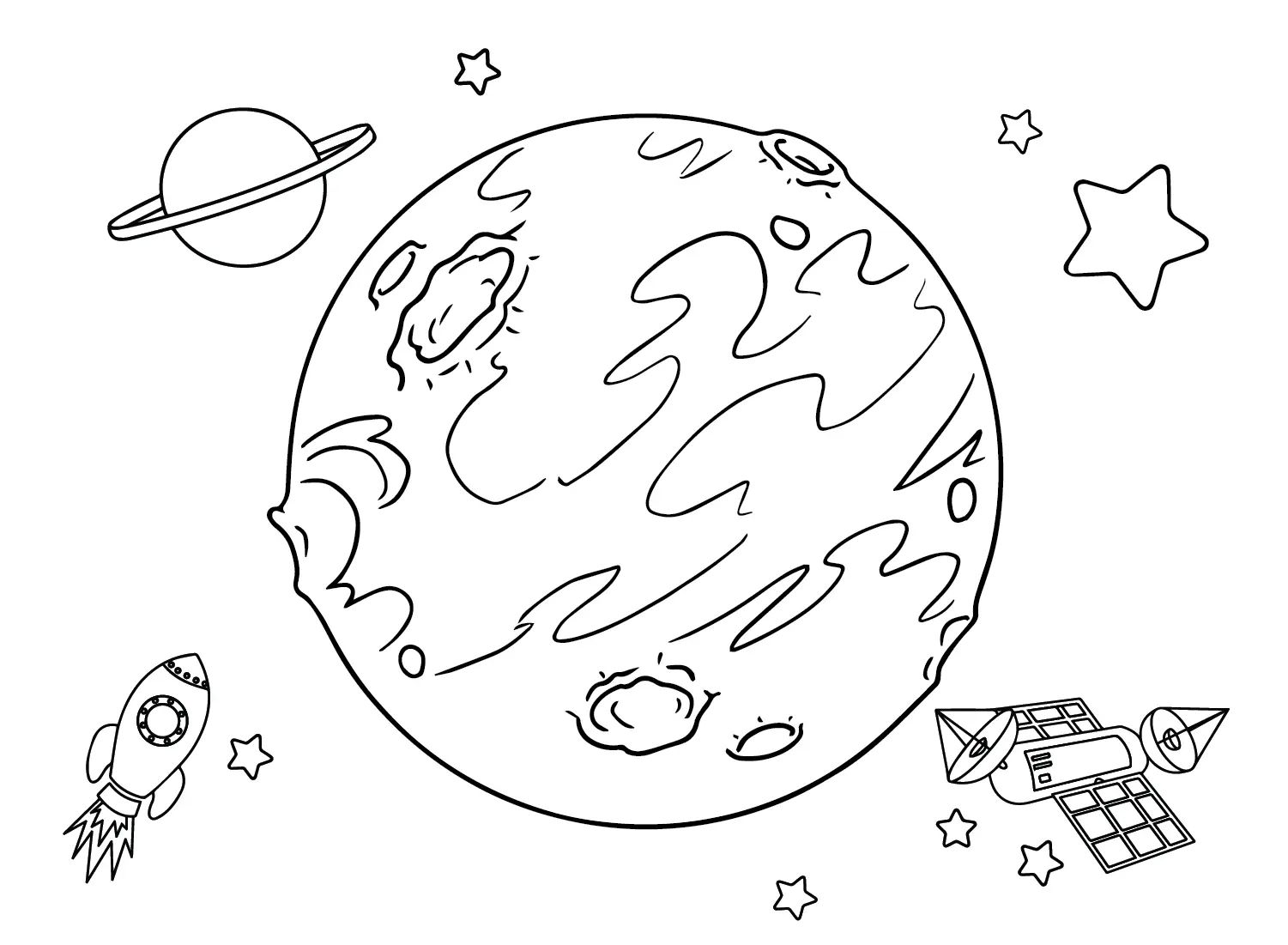 Çocuklar İçin  Mars Boyama Sayfaları 