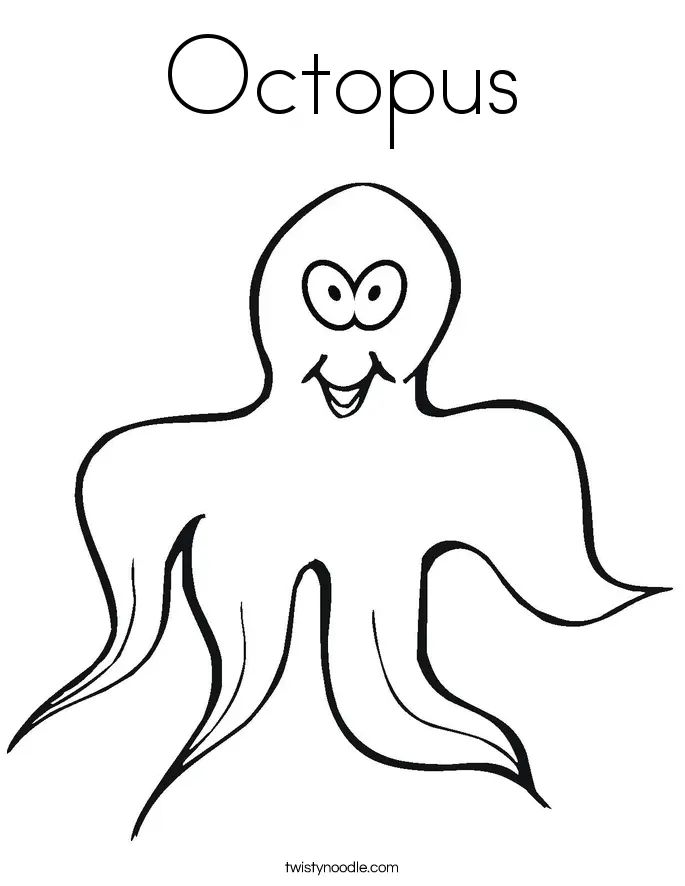Çocuklar İçin Ahtapot Boyama Sayfaları 
