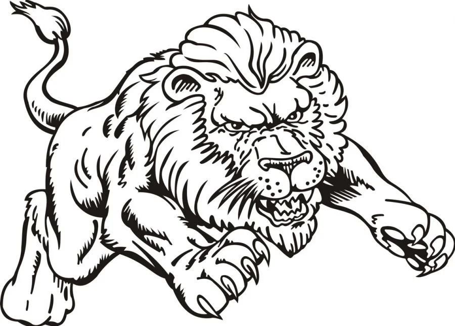 Çocuklar İçin Aslan Boyama Sayfaları 