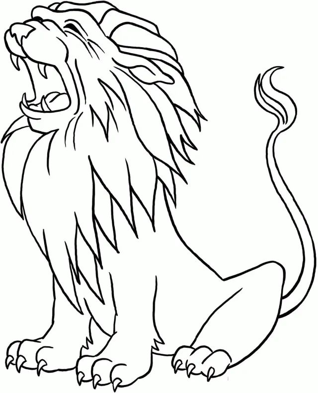 Çocuklar İçin Aslan Boyama Sayfaları 