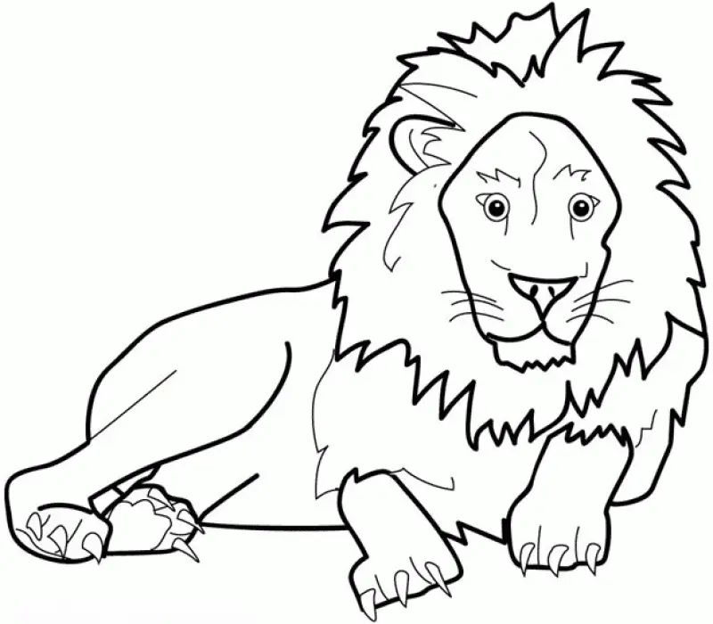 Çocuklar İçin Aslan Boyama Sayfaları 