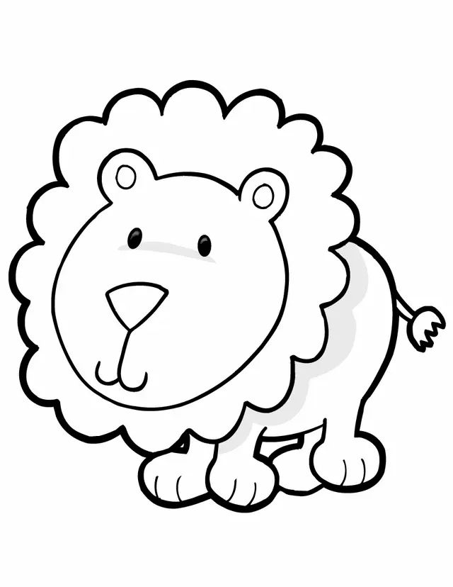 Çocuklar İçin Aslan Boyama Sayfaları 