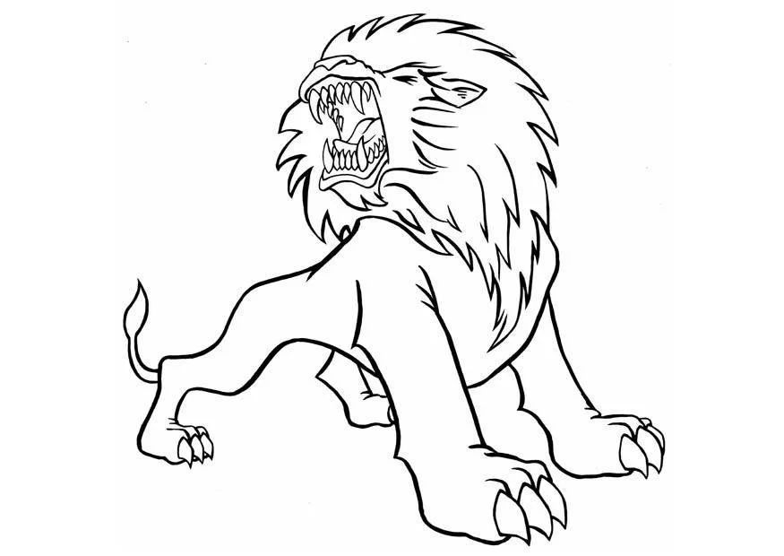 Çocuklar İçin Aslan Boyama Sayfaları 