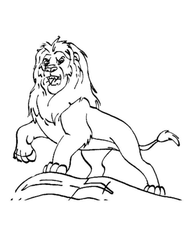 Çocuklar İçin Aslan Boyama Sayfaları 