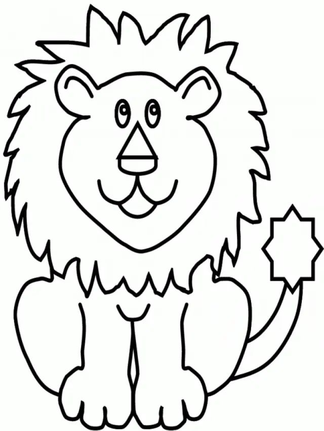 Çocuklar İçin Aslan Boyama Sayfaları 