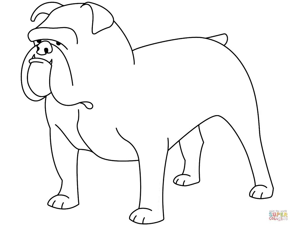 Çocuklar İçin Bulldog Boyama Sayfaları 