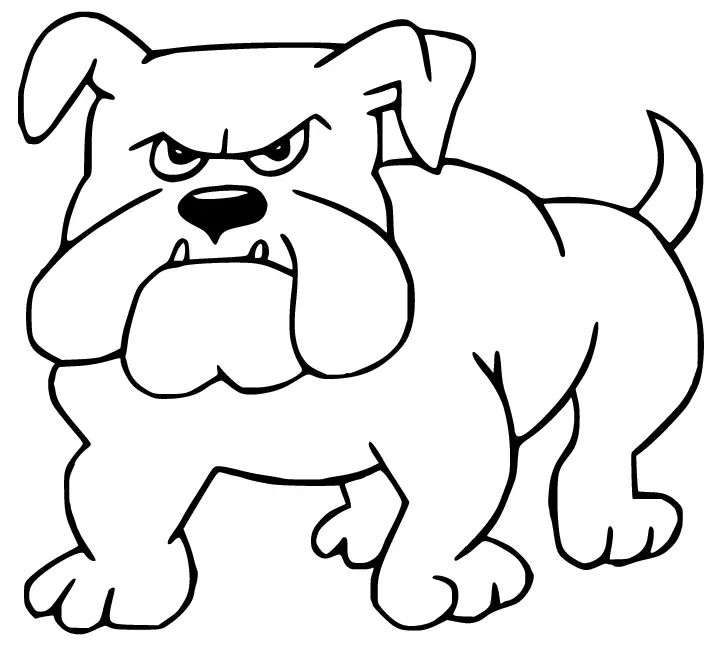Çocuklar İçin Bulldog Boyama Sayfaları 